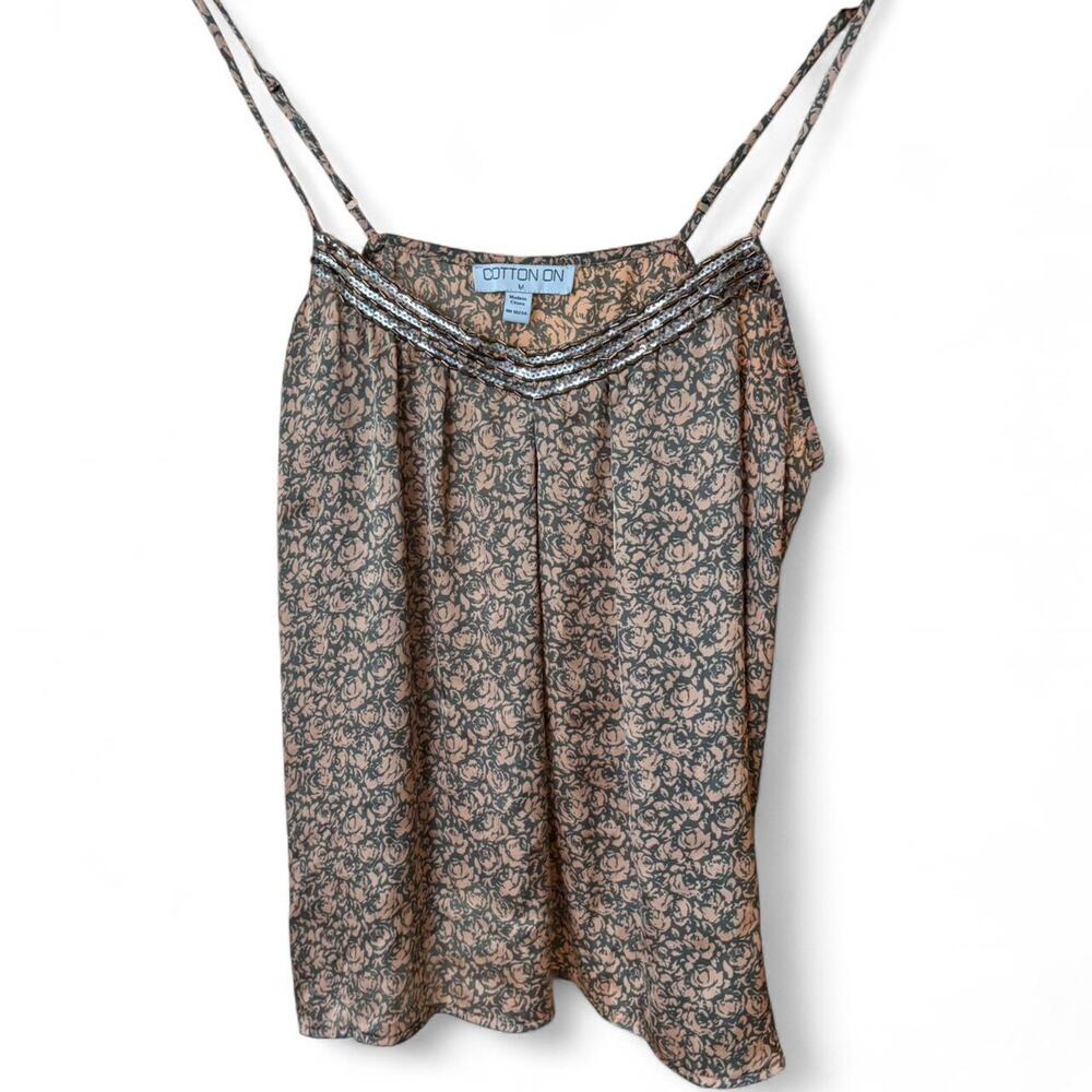Y2k satin camisole with beaded collar
